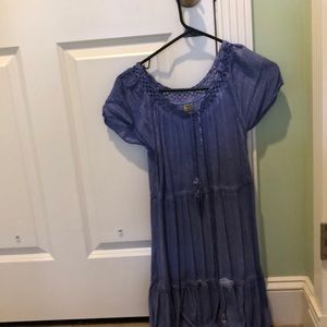 xs blue short sleeve casual dress